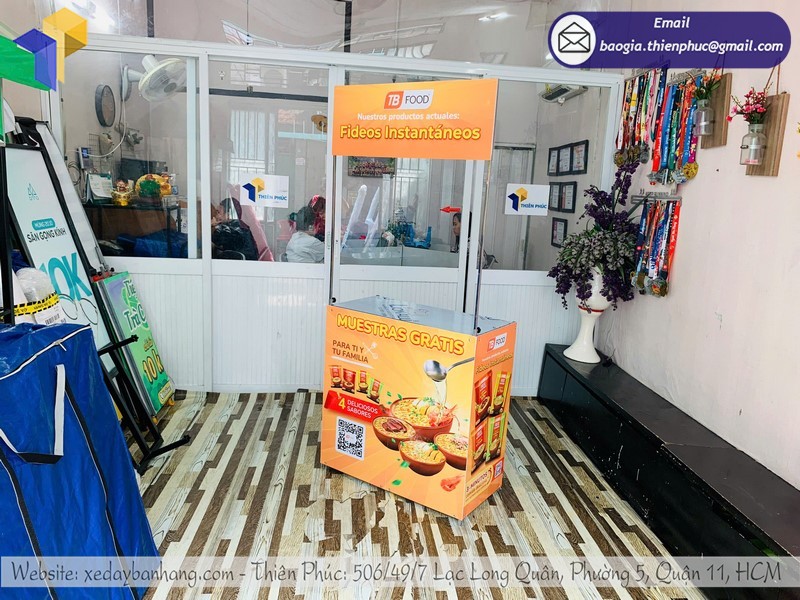 booth quảng cáo bằng sắt