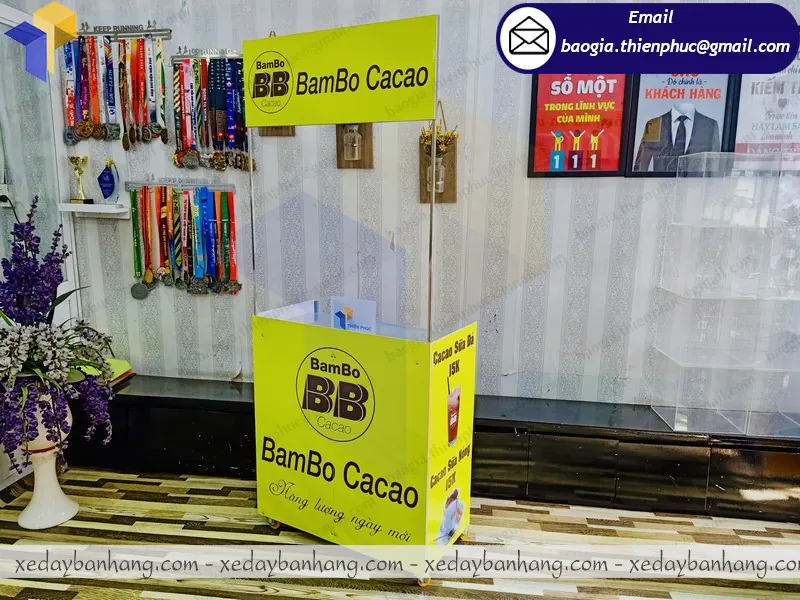 cung ứng booth sampling sắt bán cacao