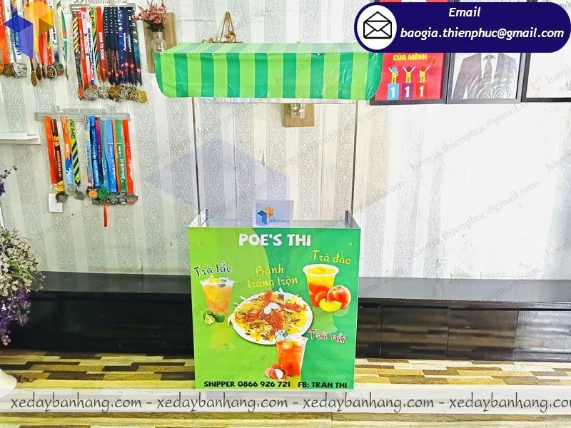 đặt làm booth bán bánh tráng trộn giá rẻ