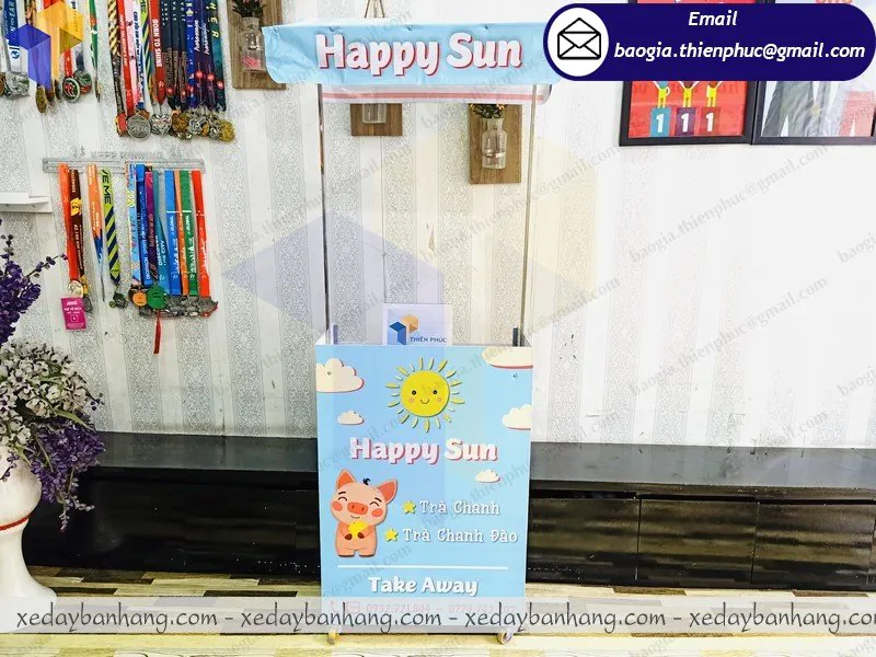 đặt làm booth bán trà chanh lưu động