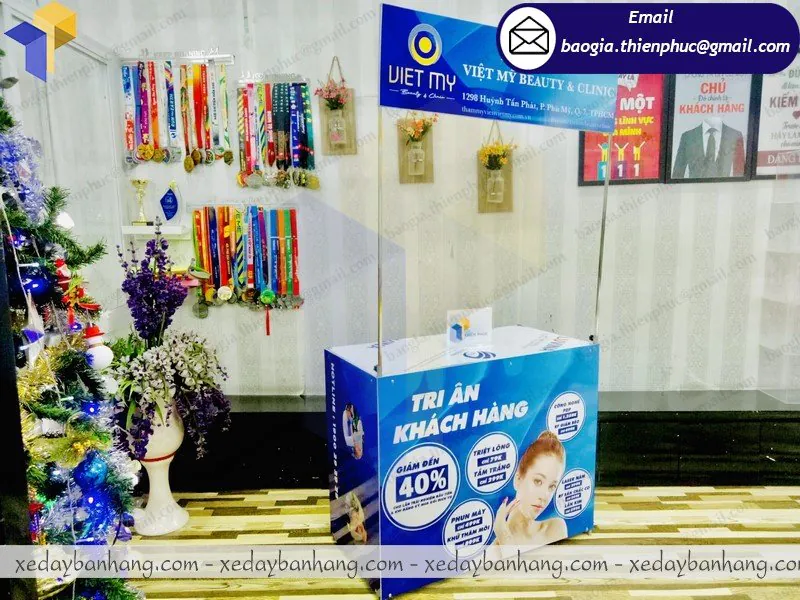 đặt làm booth sắt khuyến mãi giá rẻ