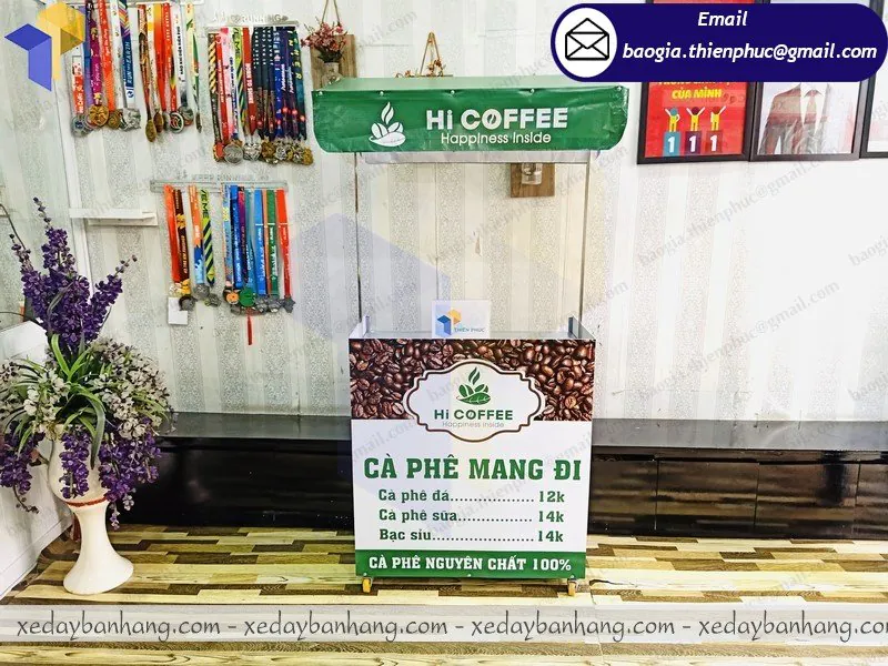 đặt làm booth tháo lắp bán cafe