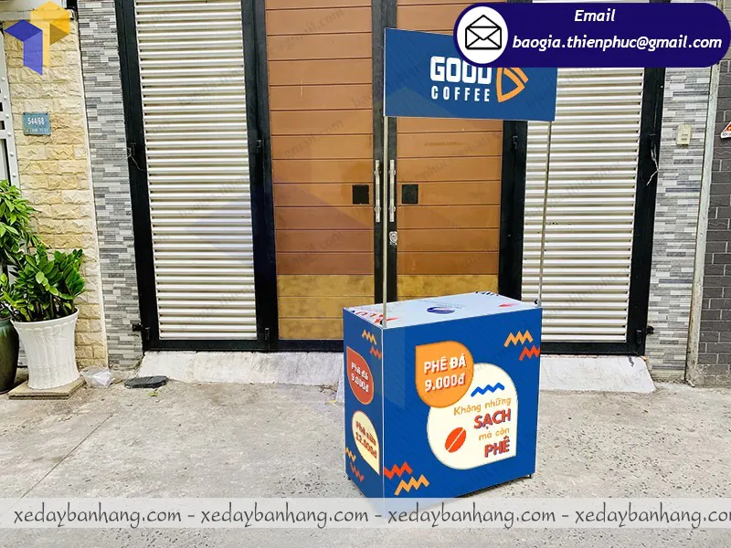 đặt làm kệ sắt sampling bán cafe giá rẻ