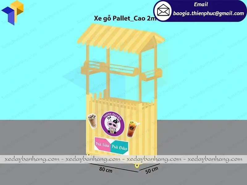 đặt làm quầy gỗ bán trà sữa