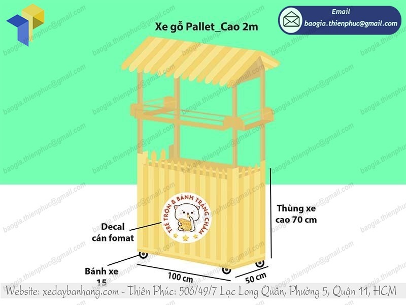 đặt làm quầy xe bán đồ ăn vặt