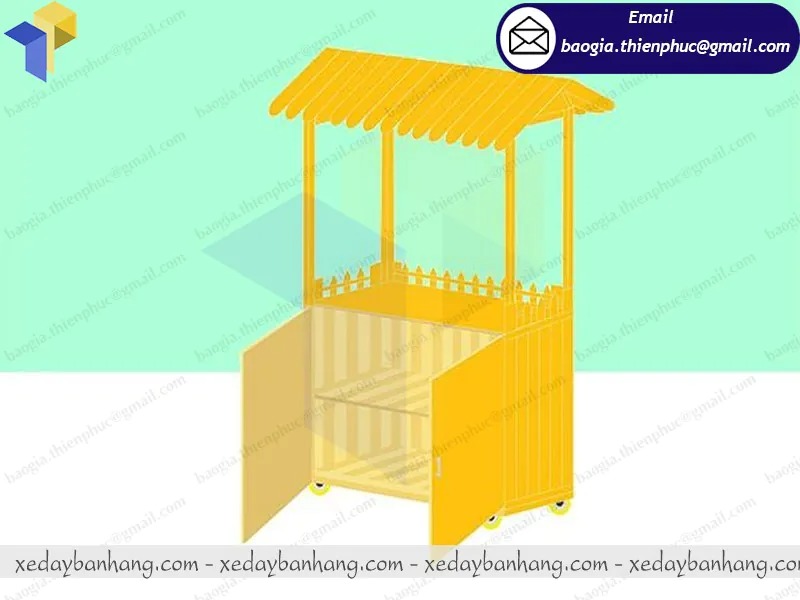 đặt làm tủ bán trà sữa bằng gỗ