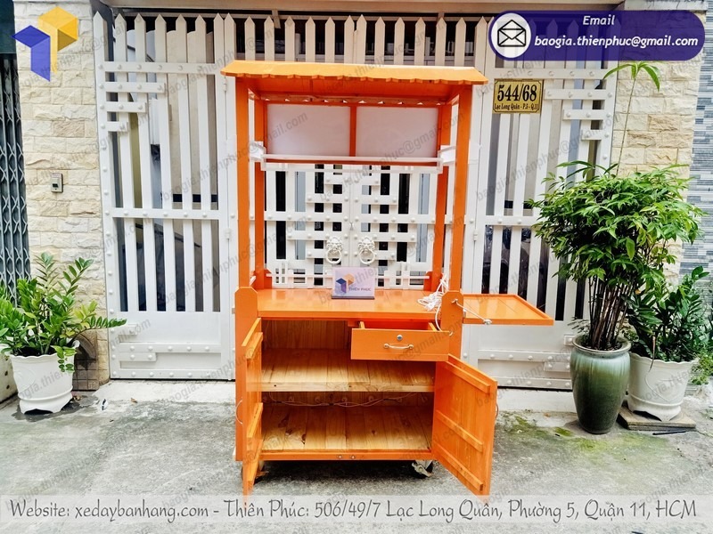 đặt làm tủ gỗ bán thức ăn nhanh