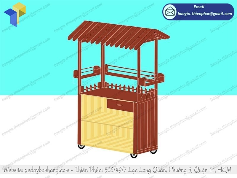 đặt làm xe bán cá viên chiên bằng gỗ