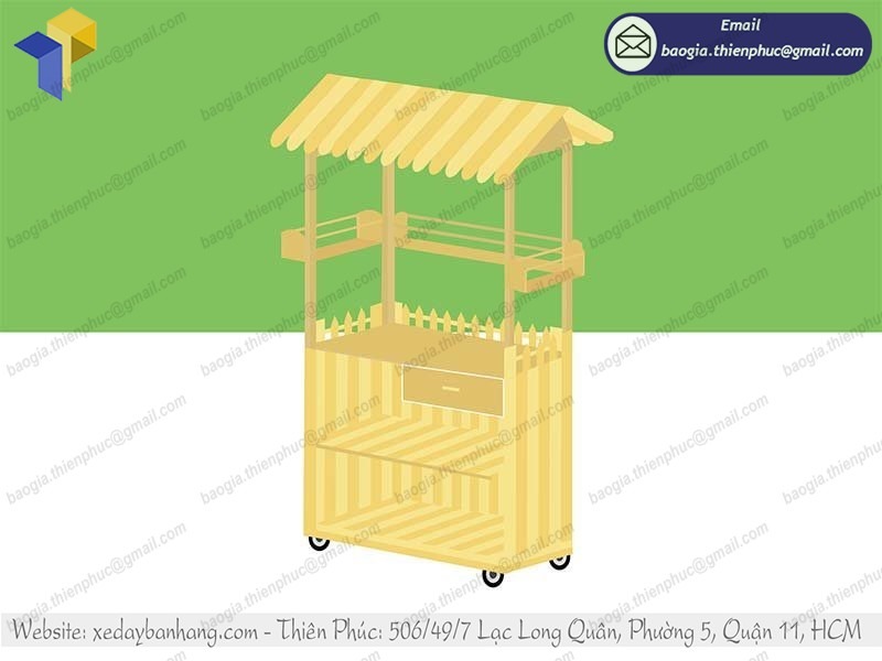 đặt làm xe bán xôi bánh mì bằng gỗ