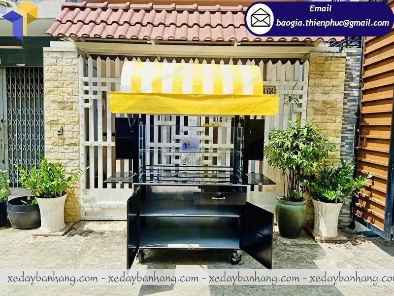 đặt làm xe bánh mì hamburger inox