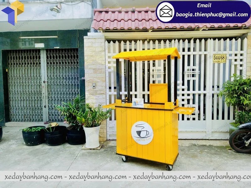 đặt làm xe cà phê bằng gỗ