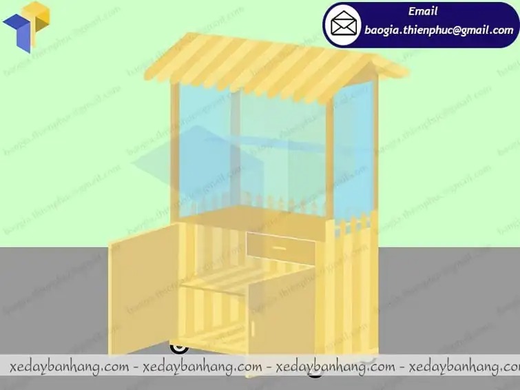 đặt làm xe cà phê mang đi bằng gỗ