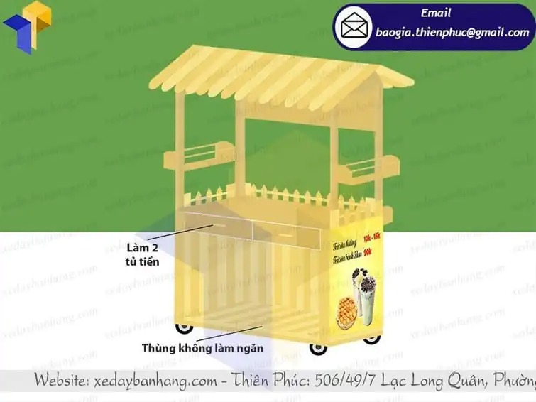 đặt làm xe đẩy bán bánh trứng gà non