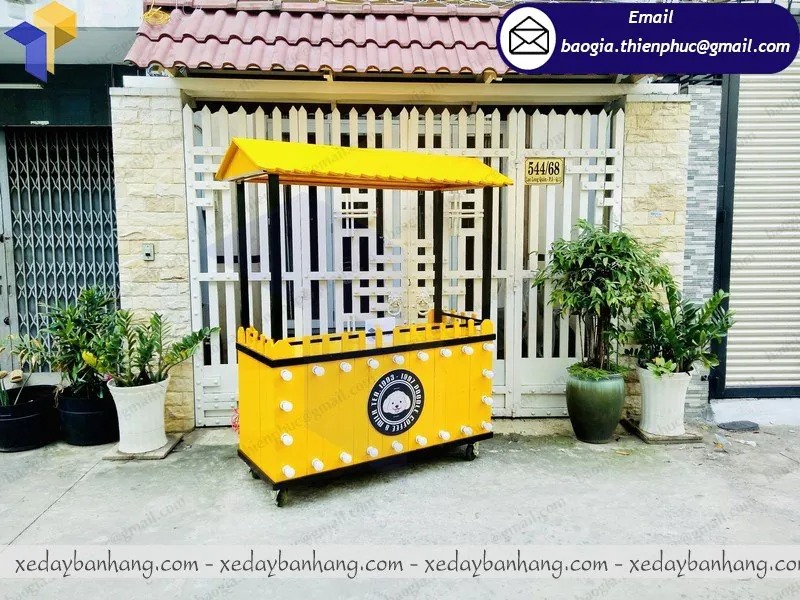 đặt làm xe đẩy bán cafe bằng gỗ