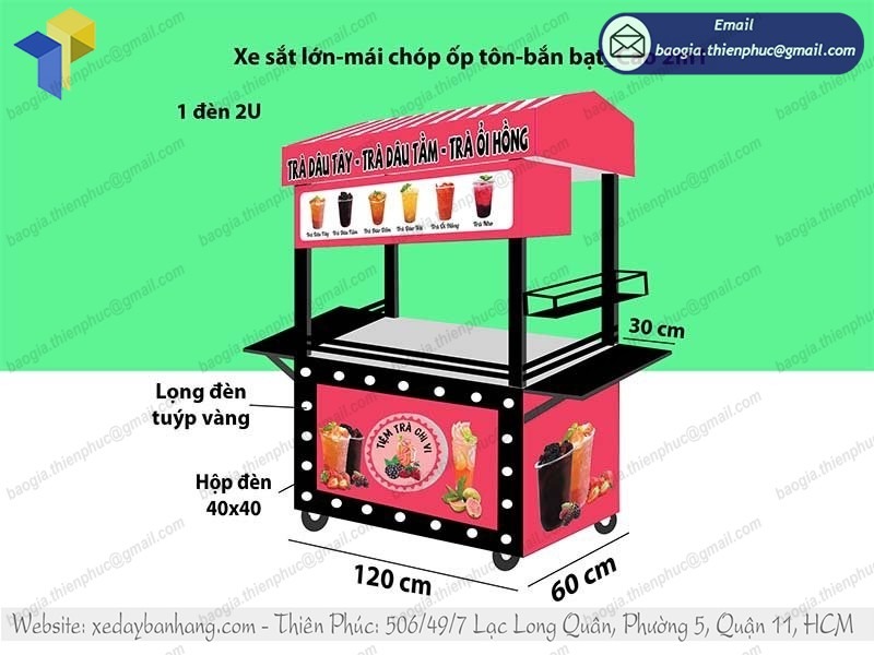 đặt làm xe đẩy bán sinh tố nước ép
