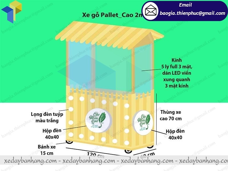 đặt làm xe đẩy bán thức ăn nhanh