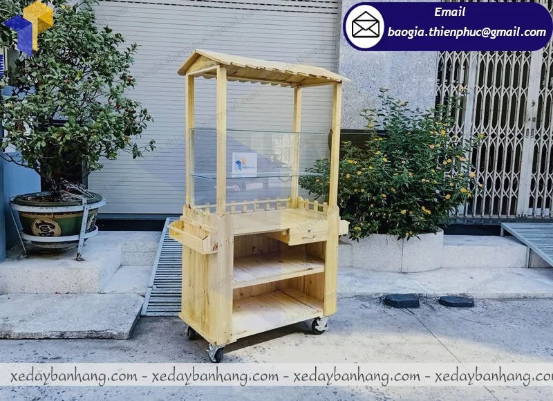 đặt làm xe gỗ bán cà phê mang đi
