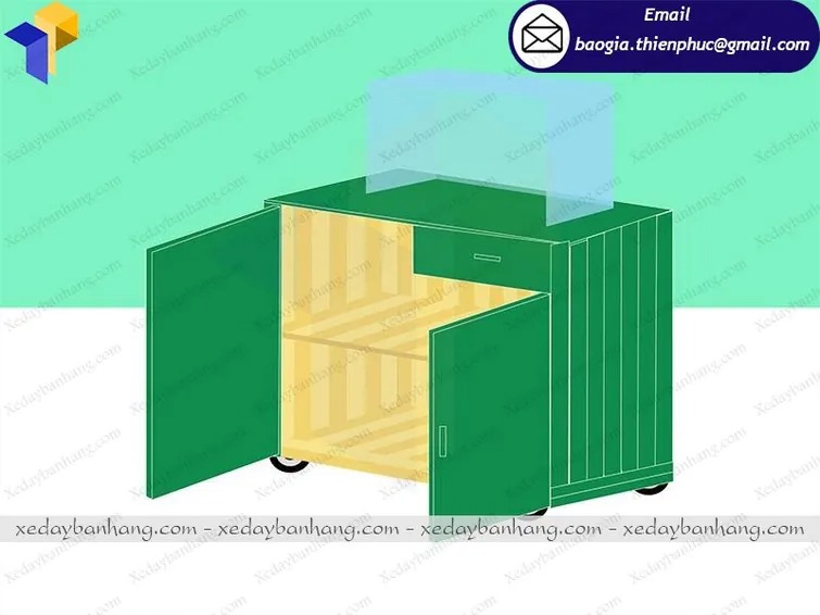 đặt làm xe gỗ bán đồ ăn vặt