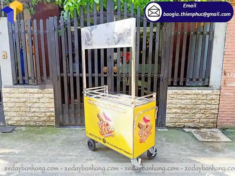 đặt làm xe inox bán kem dạo