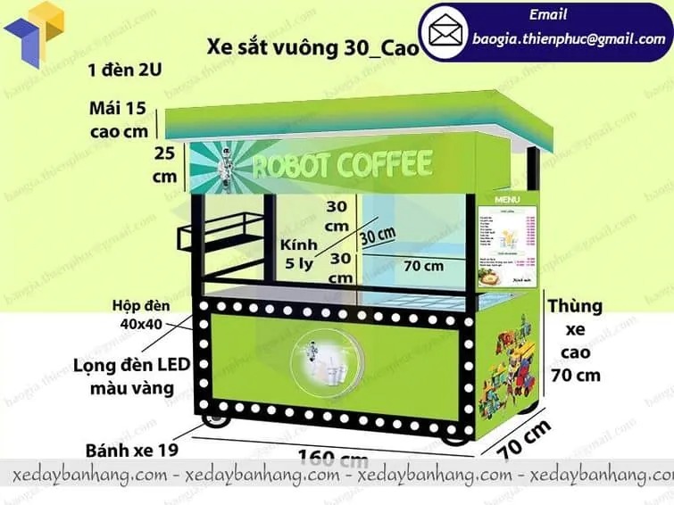 đặt làm xe sắt bán cafe giá rẻ