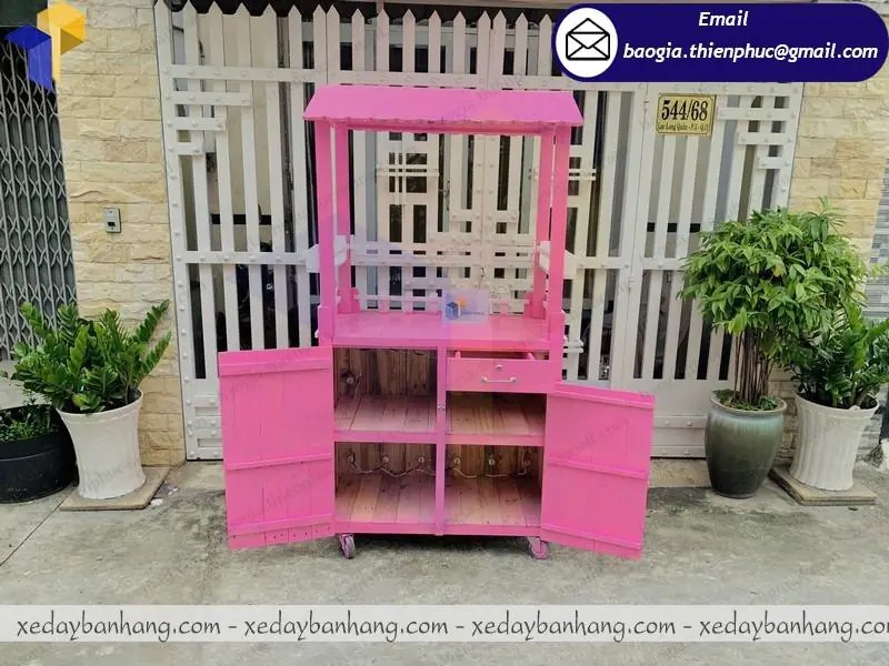 đặt làm xe trà sữa có khay topping