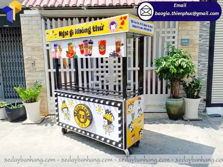 đóng quầy bán trà sữa trân châu đẹp