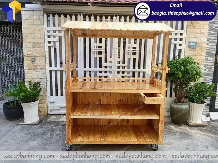 đóng quầy gỗ bán trà sữa