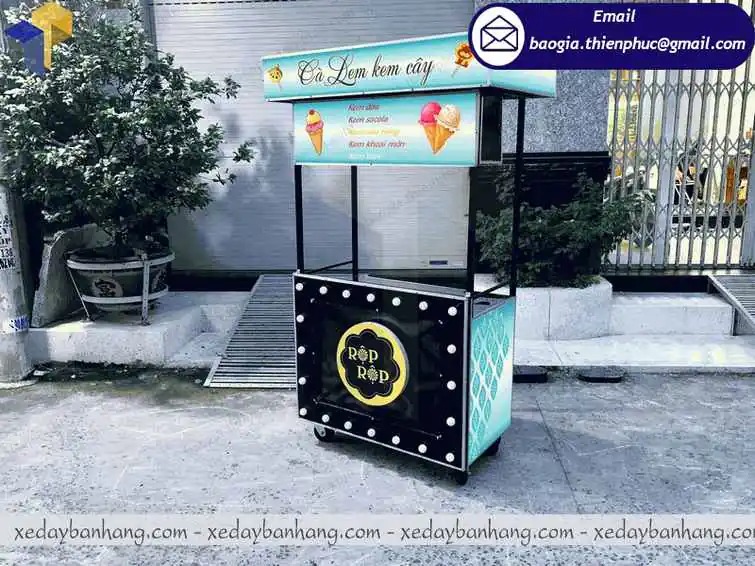 đóng xe bán kem bơ bằng sắt