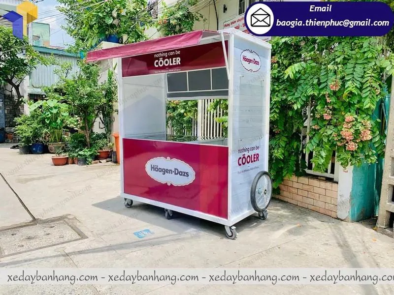 đóng xe bán kem di động giá rẻ