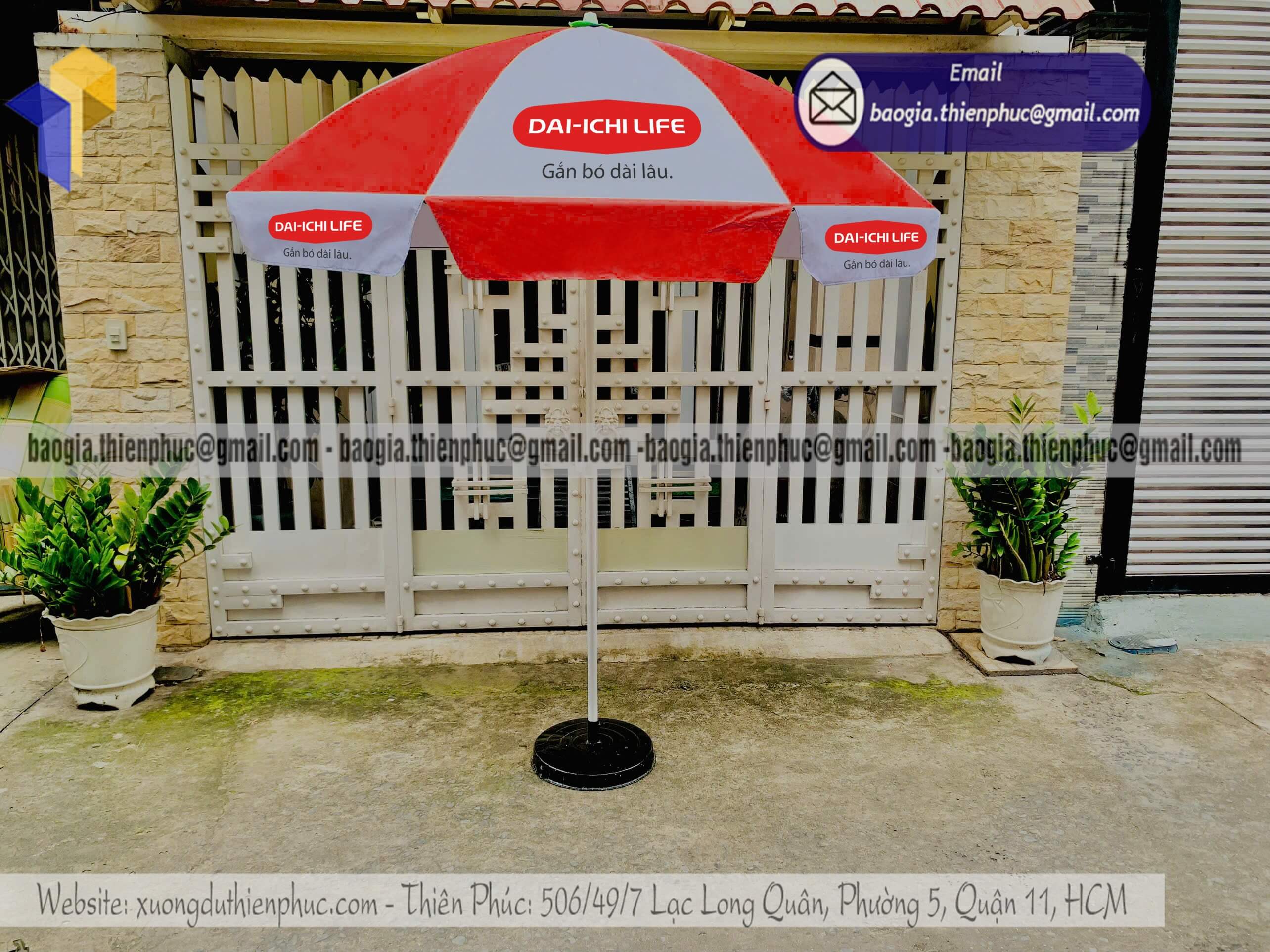 Dù tròn ngoài trời in logo quảng cáo thương hiệu
