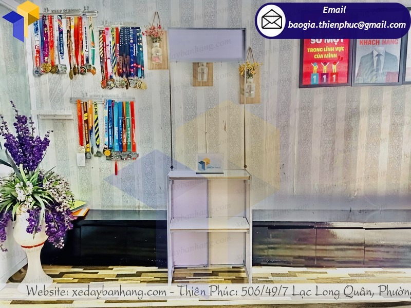gia công booth bán hàng mini