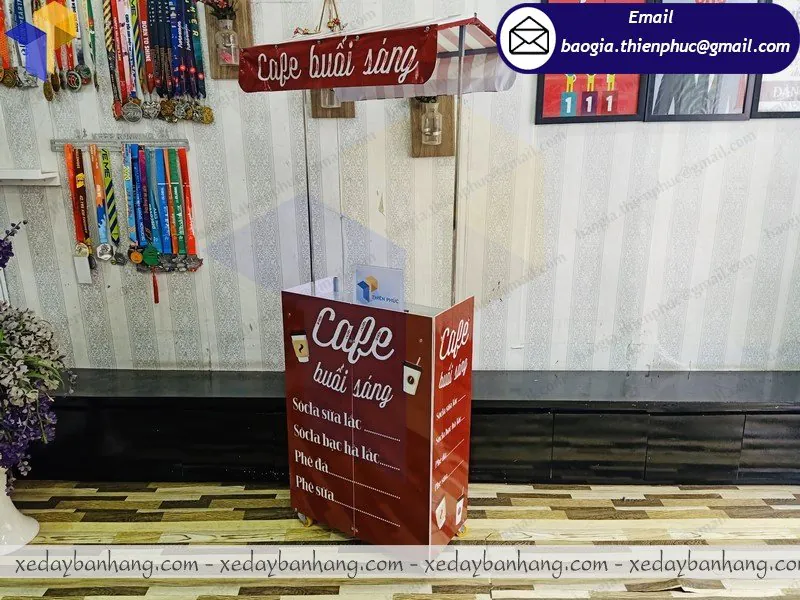 gia công booth lắp ráp mini bán cafe