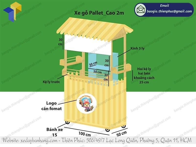 gia công tủ bán cá viên chiên bằng gỗ