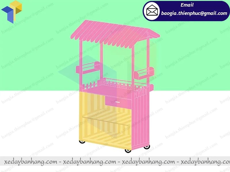 gia công tủ bán trà sữa bằng gỗ