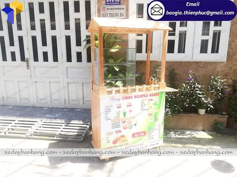 gia công tủ bán trà sữa trân châu