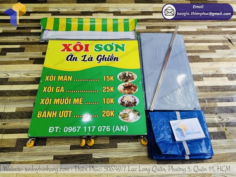 gia công tủ bán xôi vỉa hè