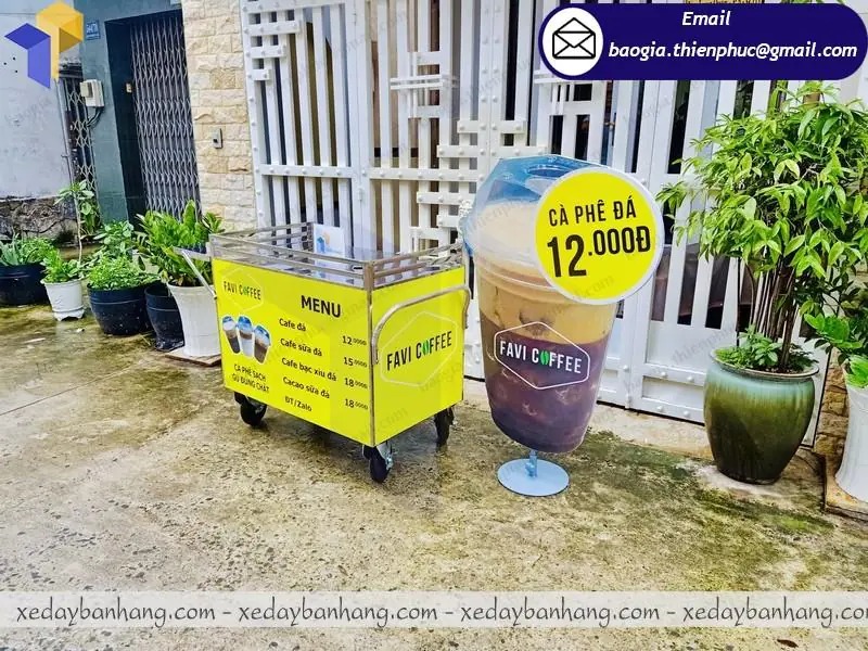 gia công tủ inox bán cafe mang đi