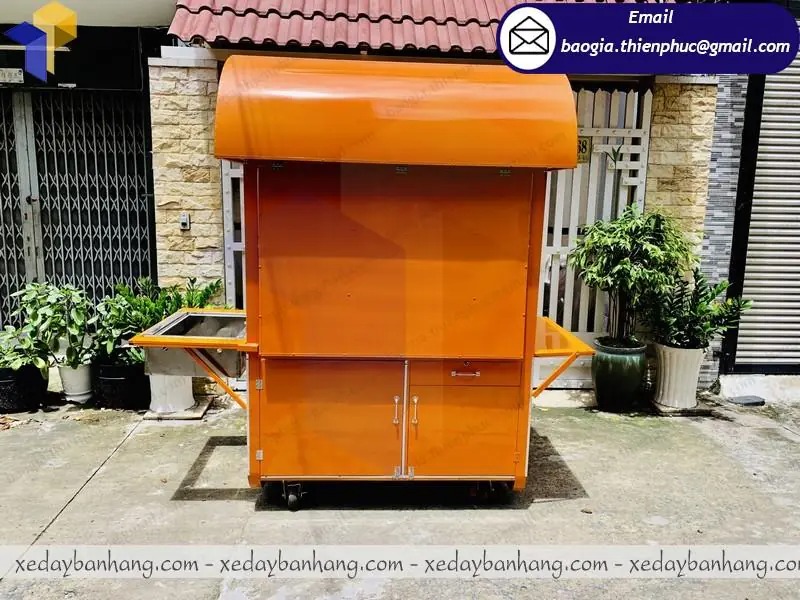 gia công xe bán bánh mì có lò nướng
