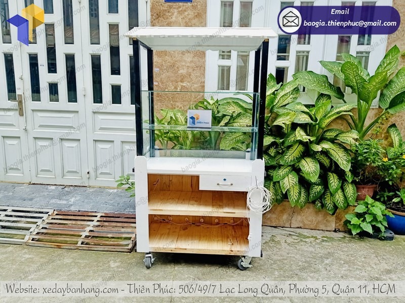 gia công xe bán mì trộn cá viên