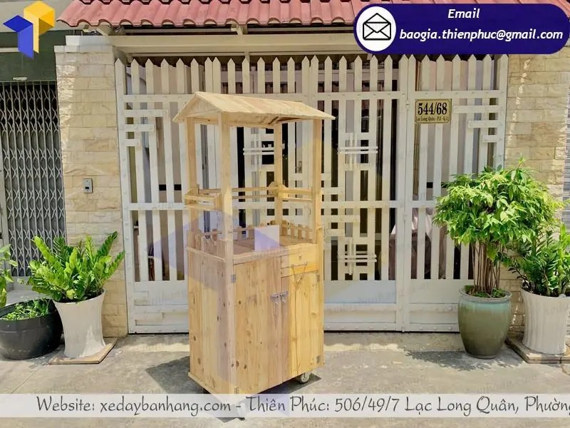 gia công xe bán trà sữa take away