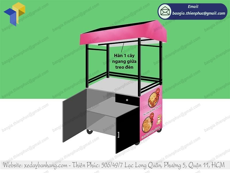 gia công xe bánh tráng trộn inox