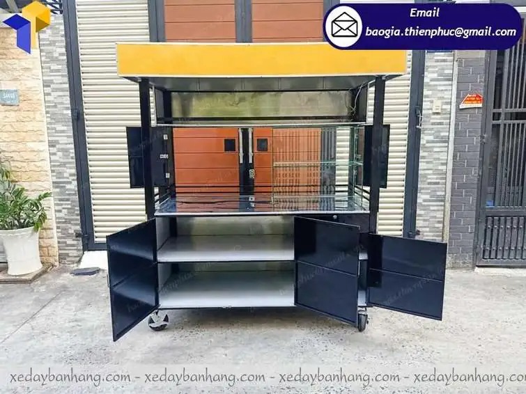 gia công xe cà phê inox đẹp