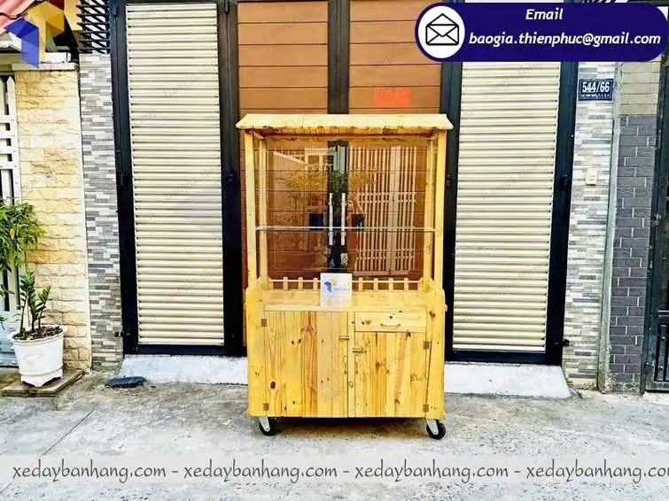 gia công xe cà phê mang đi bằng gỗ