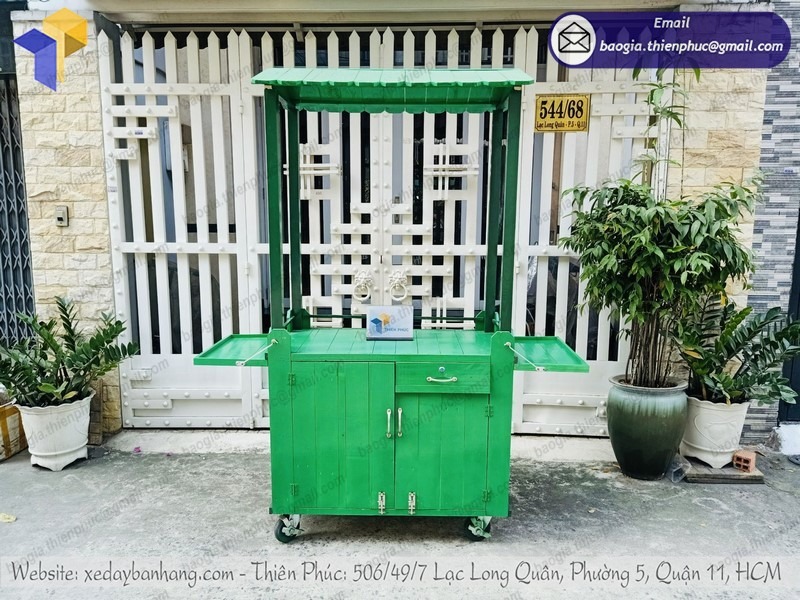 gia công xe cafe take away bằng gỗ