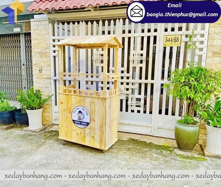 gia công Xe đẩy bán trà sữa