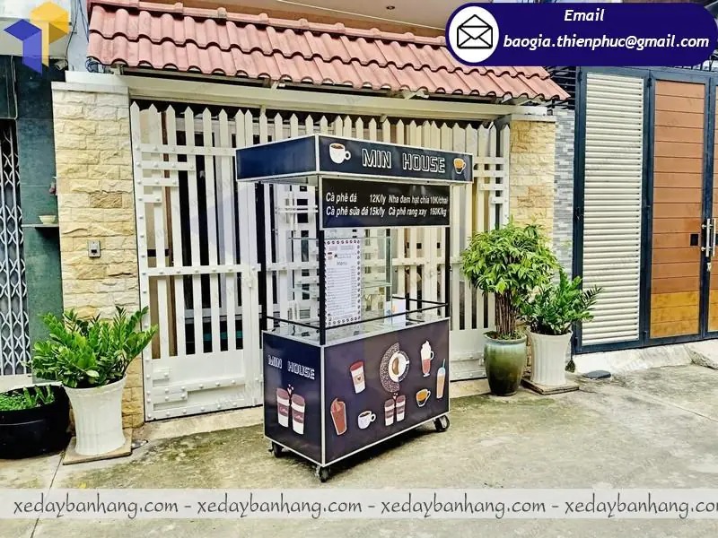 gia công xe đẩy cafe bằng sắt
