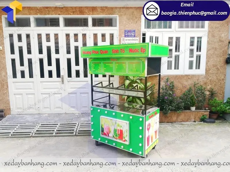 gia công xe đẩy inox bán sinh tố