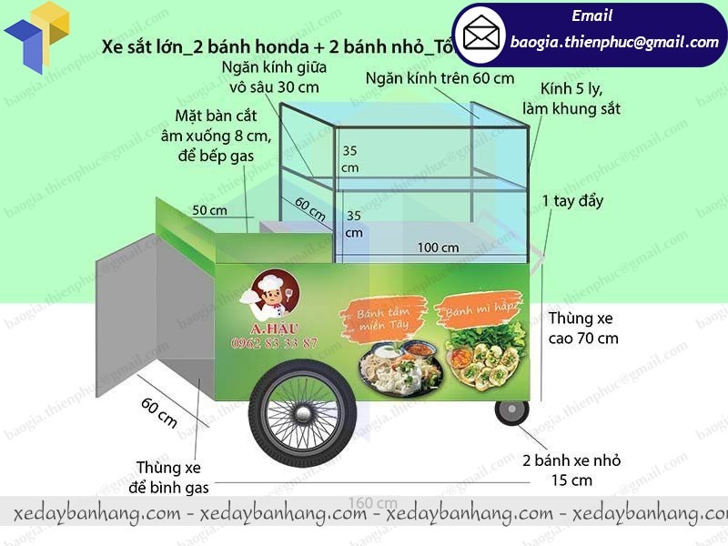 gia công xe inox bán đồ ăn vặt