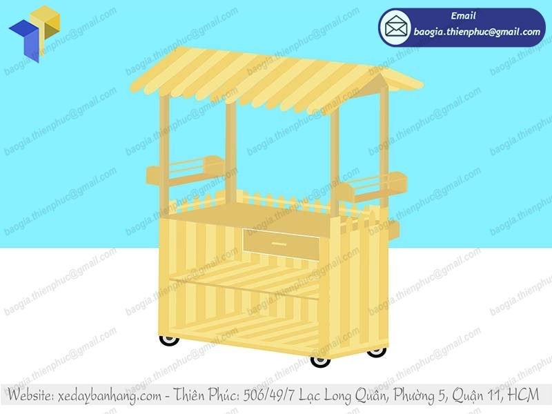 gia công xe trà sữa bằng gỗ