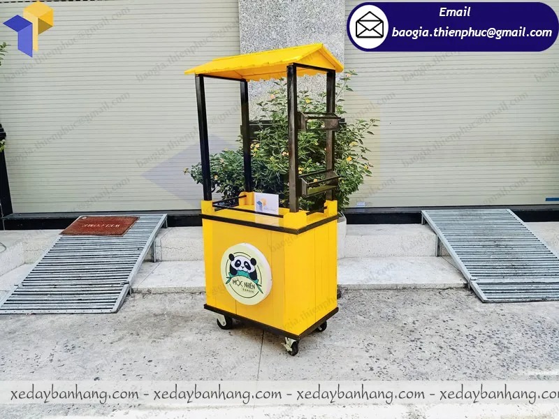 gia công xe trà sữa bằng gỗ